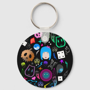 Emo Halloween pattern Keychain