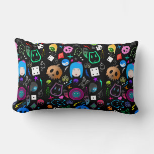 Emo Halloween pattern Lumbar Pillow