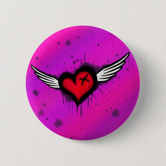 emo heart button (Front)