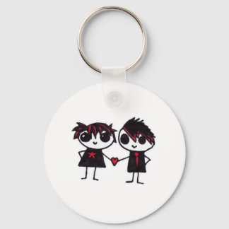 Emo in love keychain