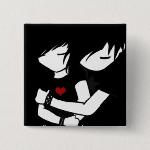 emo love 2 inch square button