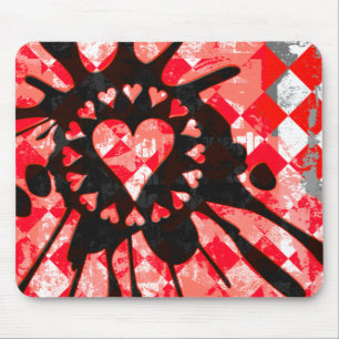 Emo Love Heart Paint Splatter Mouse Pad