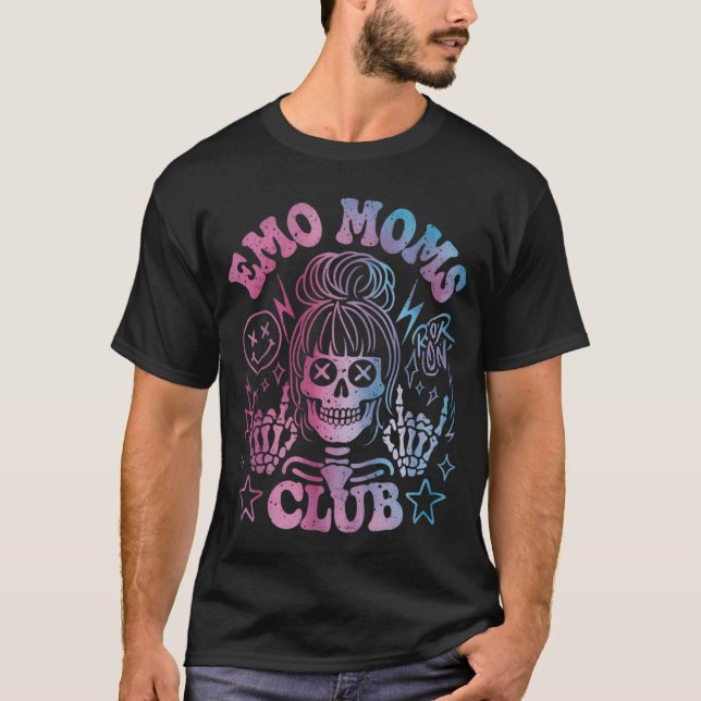 Emo Moms Club Skeleton Gothic Punk Rock T-Shirt (Front)