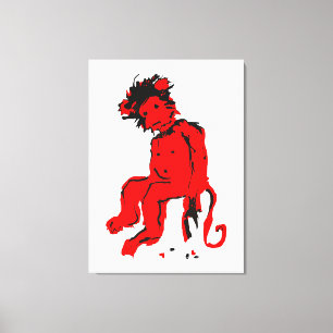 emo monkey ink canvas print