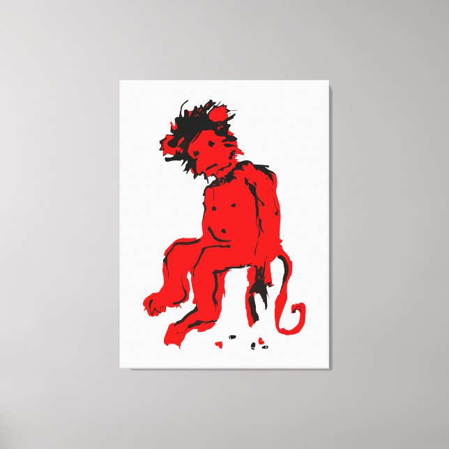 emo monkey ink canvas print (Front)