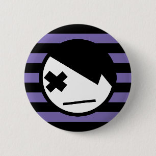 emo on stripes 1 2 inch round button