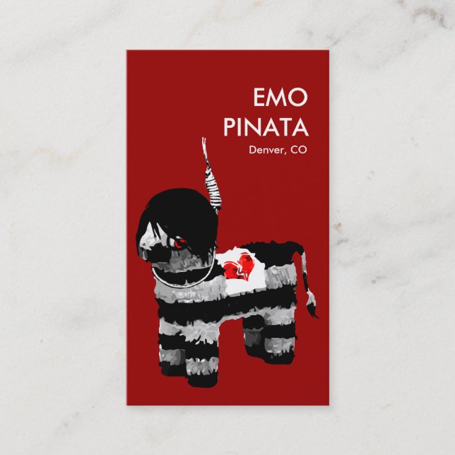 emo pinata business card (Front)
