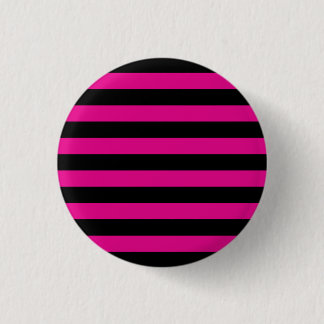 Emo Pink & Black Stripes 1 Inch Round Button
