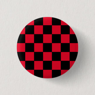 Emo Red & Black Chequerboard 1 Inch Round Button