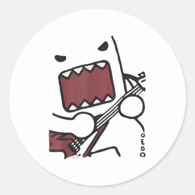 Emo Scence Guitar Domo Y2k Japanese  Classic Round Sticker (Front)