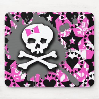 Emo Skull & Bones Mouse Pad