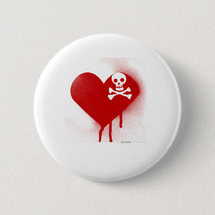 Emo Skull Heart Anti Valentines Day - Rock Grunge 2 Inch Round Button
