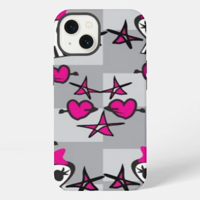 Emo Skulls Pattern iPhone Case (Back)
