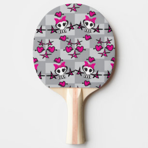 Emo Skulls Pattern Ping Pong Paddle