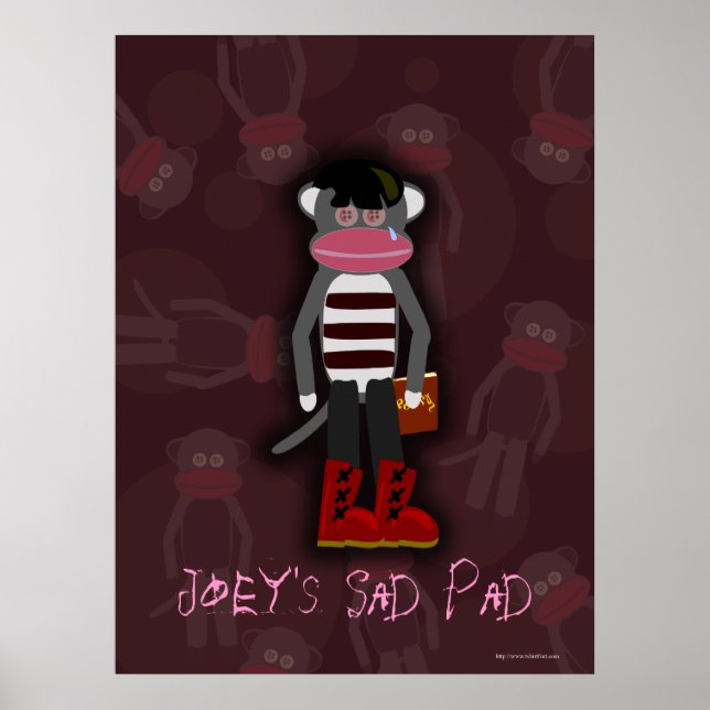 Emo Sock Monkey Character Customizable Poster (Front)