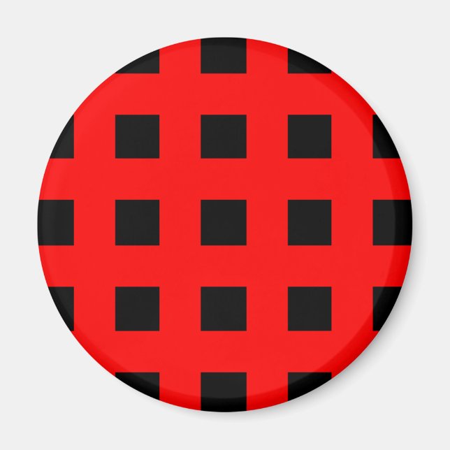 Emo Stripes Red & Black - Alternative Grunge Rock Magnet (Front)