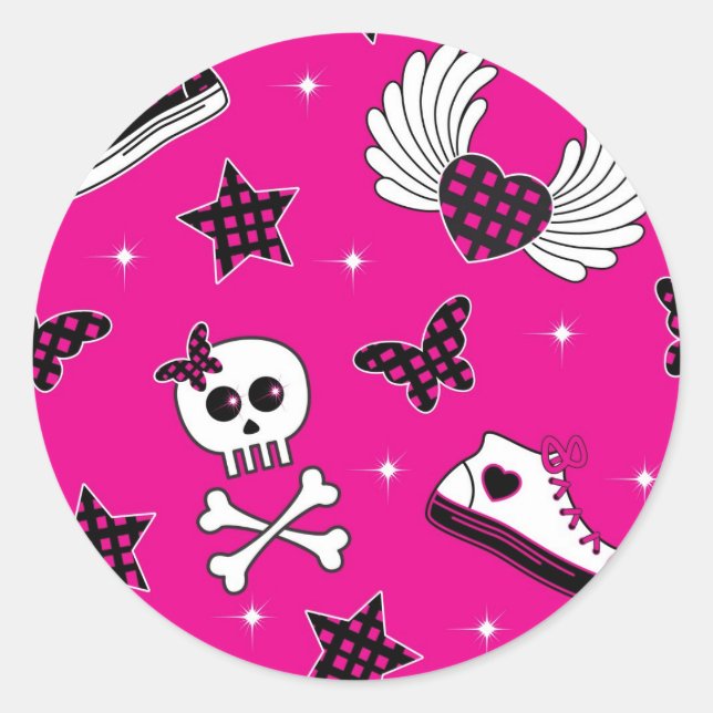 Emo Symbols Classic Round Sticker (Front)