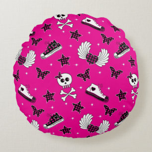 Emo Symbols Round Pillow