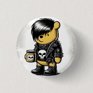 Emo Winnie the Pooh 1 Inch Round Button