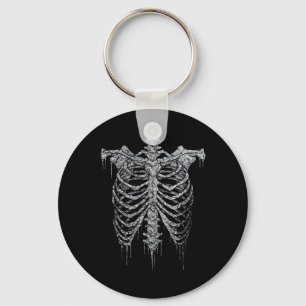 Emo Y2k Grunge Aesthetic Rib Cage Gothic Halloween Keychain