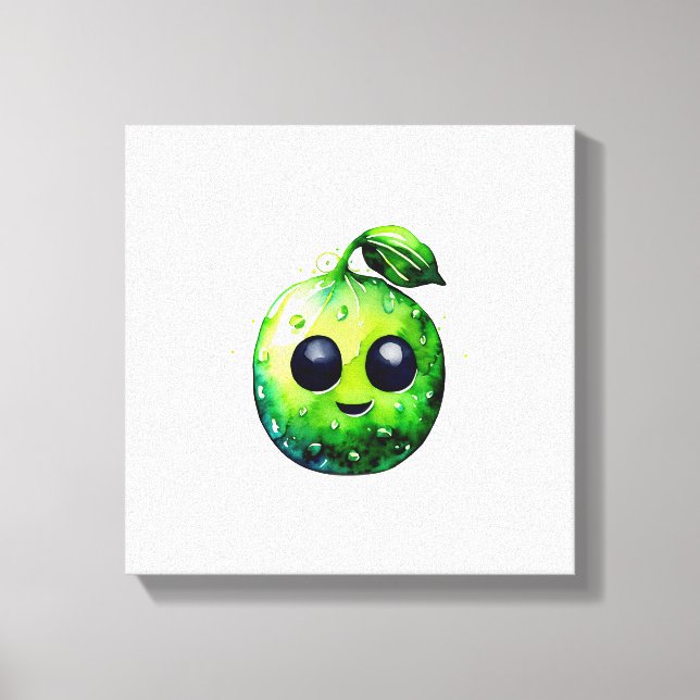 Emoji à la menthe à main - Impression en toile éti (Recto)