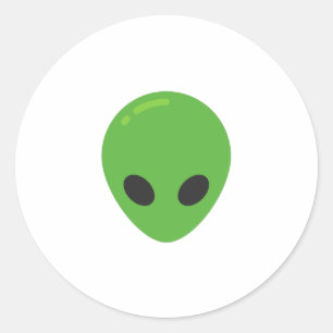 emoji aliens classic round sticker