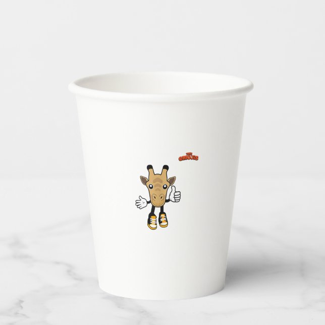 emoji animals giraffe thumb up  paper cups (Front)