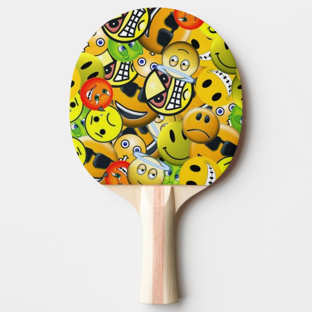 Emoji animated faces ping pong paddle (Front)