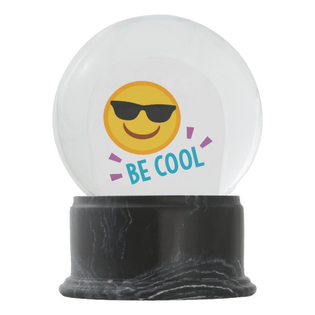 Emoji Be Cool Snow Globe (Back)