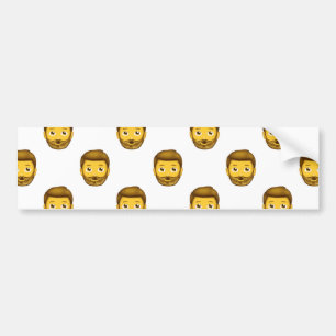 emoji bearded man bumper sticker