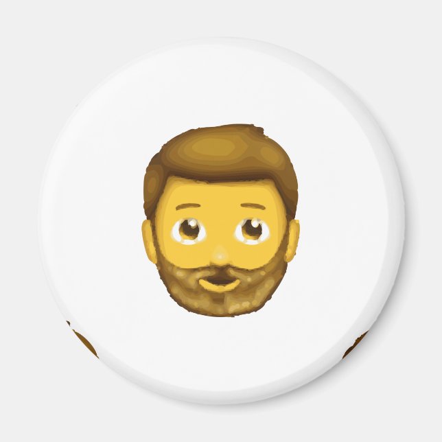 emoji bearded man magnet (Front)