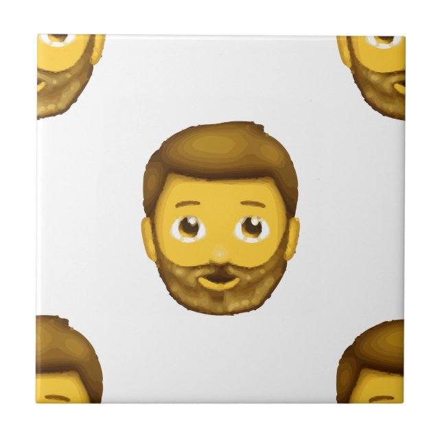 emoji bearded man tile (Front)