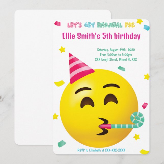 Emoji Birthday Invitation (Front/Back)