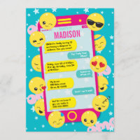 Emoji Birthday Invitation / Cell Phone Text Invite