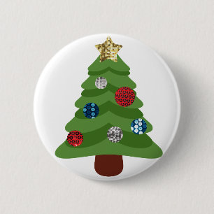 emoji christmas tree 2 inch round button