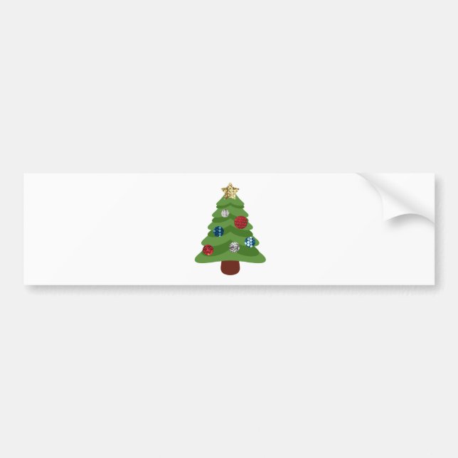 emoji christmas tree bumper sticker (Front)