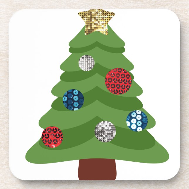 emoji christmas tree coaster (Front)