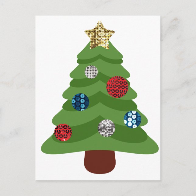 emoji christmas tree holiday postcard (Front)