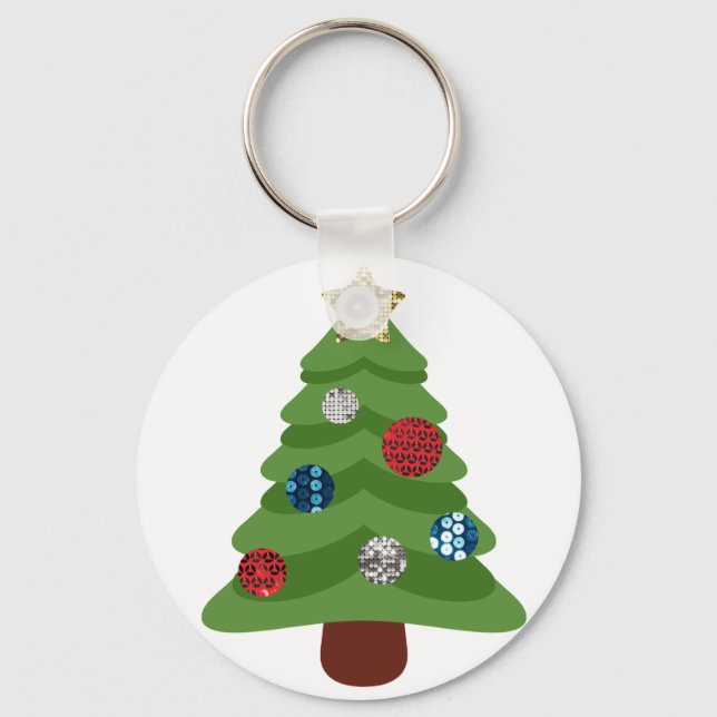 emoji christmas tree keychain (Front)