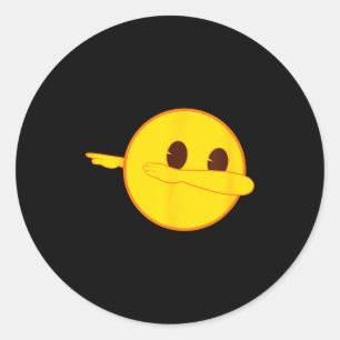 Emoji Dab Dabbing Yellow Smile Face  Classic Round Sticker