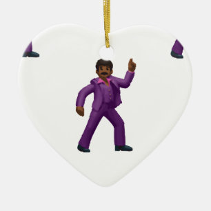 Emoji Dancing Man Ceramic Ornament