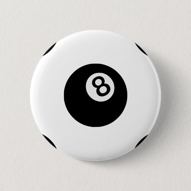 emoji eight ball 2 inch round button (Front)
