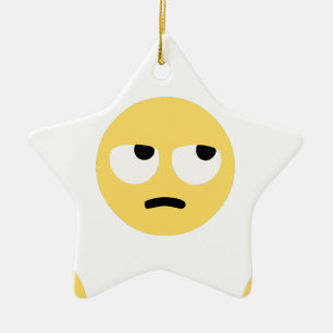 emoji eye rolling ceramic ornament