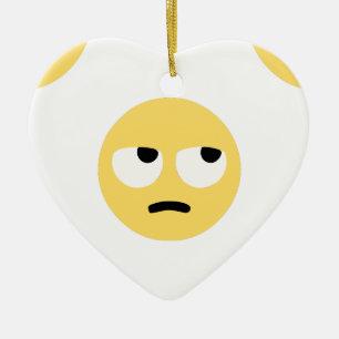 emoji eye rolling ceramic ornament