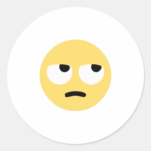 emoji eye rolling classic round sticker (Front)