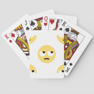 emoji eye rolling playing cards