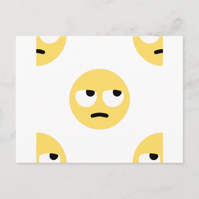 emoji eye rolling postcard (Front)