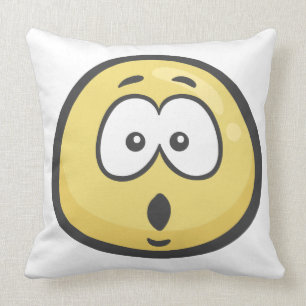 Emoji: Face With Open Mouth Throw Pillow
