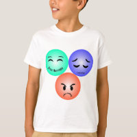 Emoji feelings with happy, sad and angry quotes