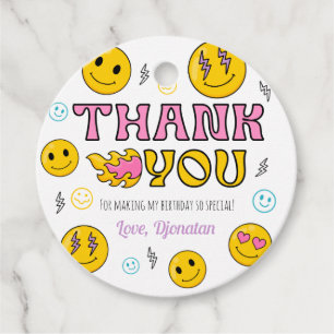 Emoji First Birthday Party Thank You Tag